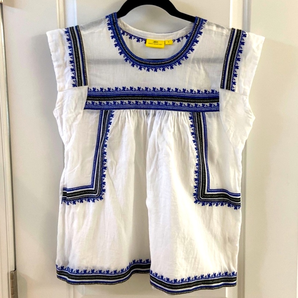 Roberta Roller Rabbit Cap Sleeve Embroidered Cott… - image 1